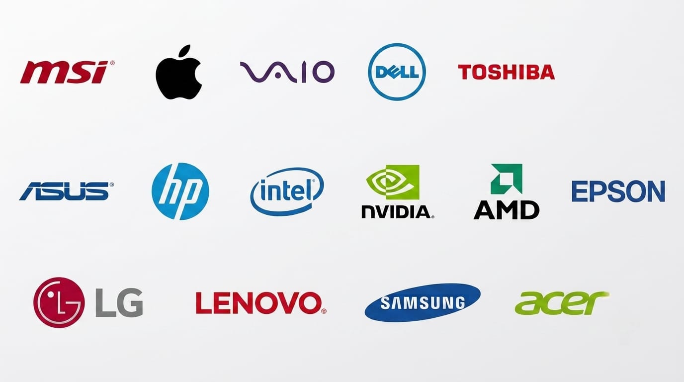 Algunas Marcas con las que trabajamos: HP, Lenovo, Toshiba, Intel, Sony, Epson, Dell y Samsung